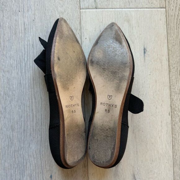 Rothy's Mary Jane The Point Bow Tie Flats in Black Size 6.5 - Picture 12 of 12